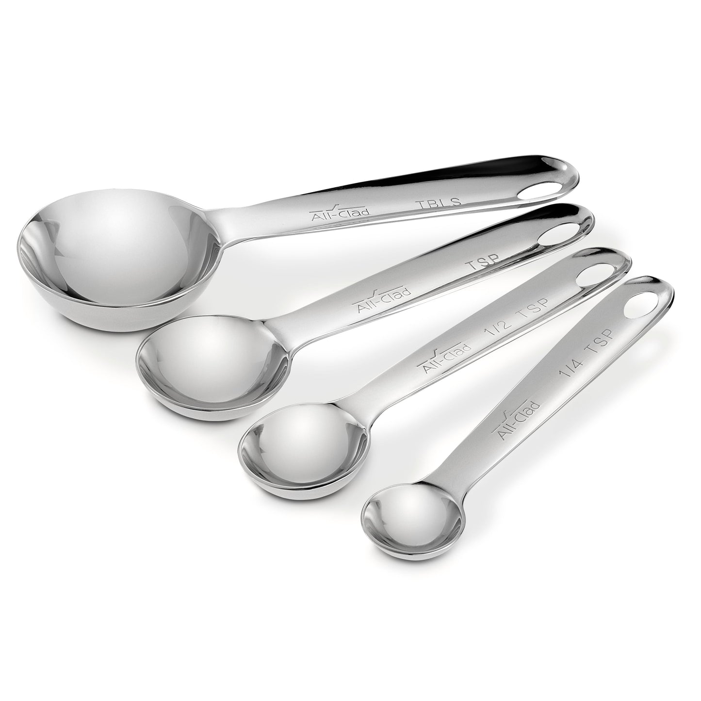 All-Clad Stainless Steel Measuring Spoon Set, 4-Piece, Silver