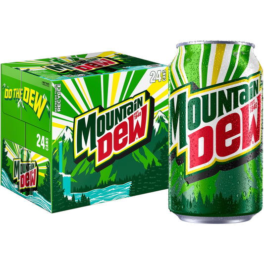 Mountain Dew Citrus Soda, 12 fl oz 24 Pack Cans