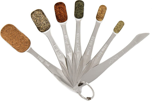 Chef Pomodoro Stainless Steel Measuring Spoons 7-Piece Set