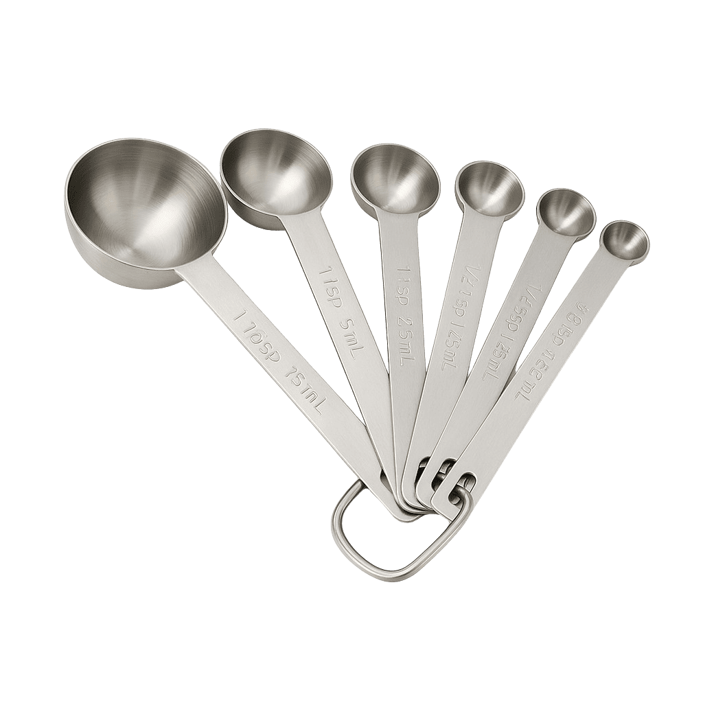 6-Piece Stainless Steel Measuring Spoons Set – 18/8 Rustproof Metal Spoons with Engraved Markings – Dishwasher Safe Nested Set for Baking, Cooking, Spices, Dry and Liquid Ingredients