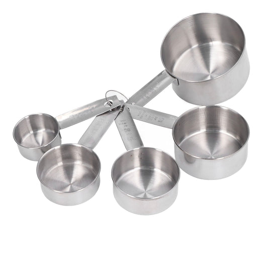 EOTVIA Stainless Steel Measuring Cups 5 Pack Set, Easy to Read Metal Measuring Cup With Scale Kitchen Cooking Baking Tool with Ergonomic Handle