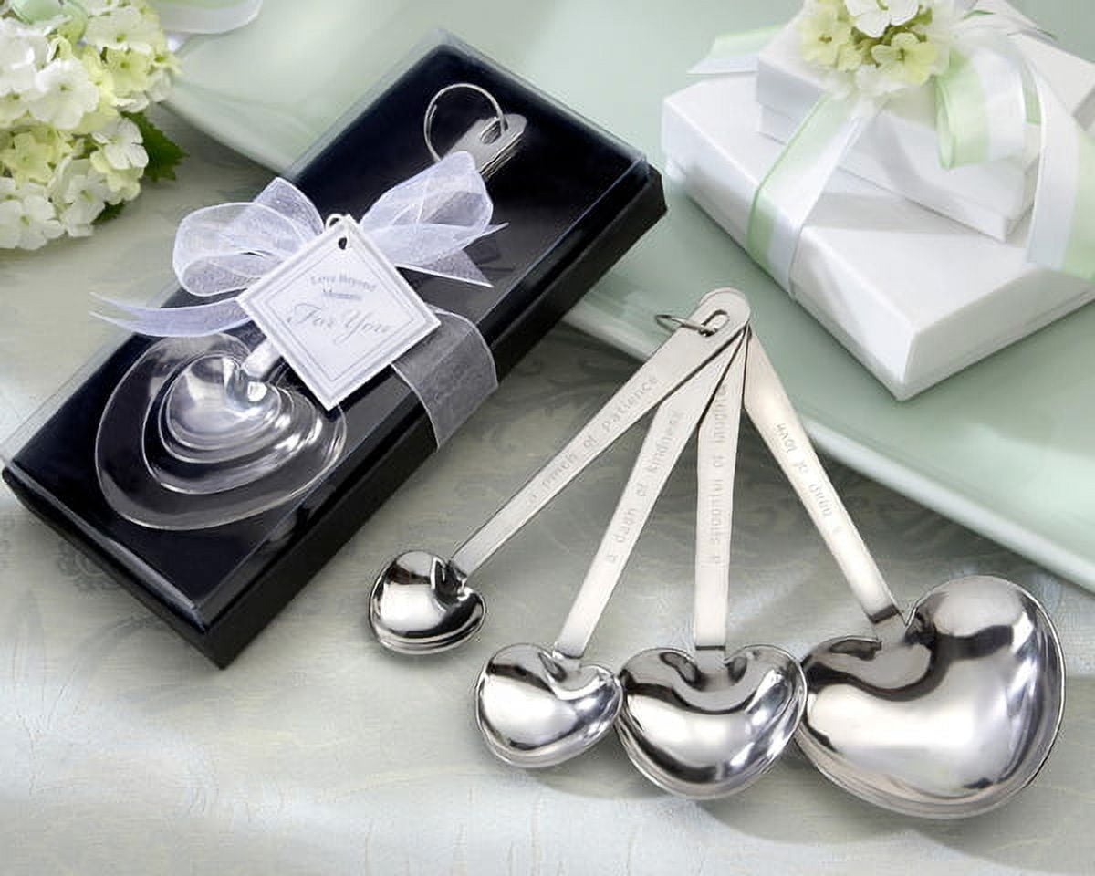 Kate Aspen Love Beyond Measure Heart Shaped Measuring Spoons in Gift Box - Set of 6 - Guest Gift, Party Souvenir, Party Favor or Decorations for Weddings, Bridal Showers, Baby Showers & More