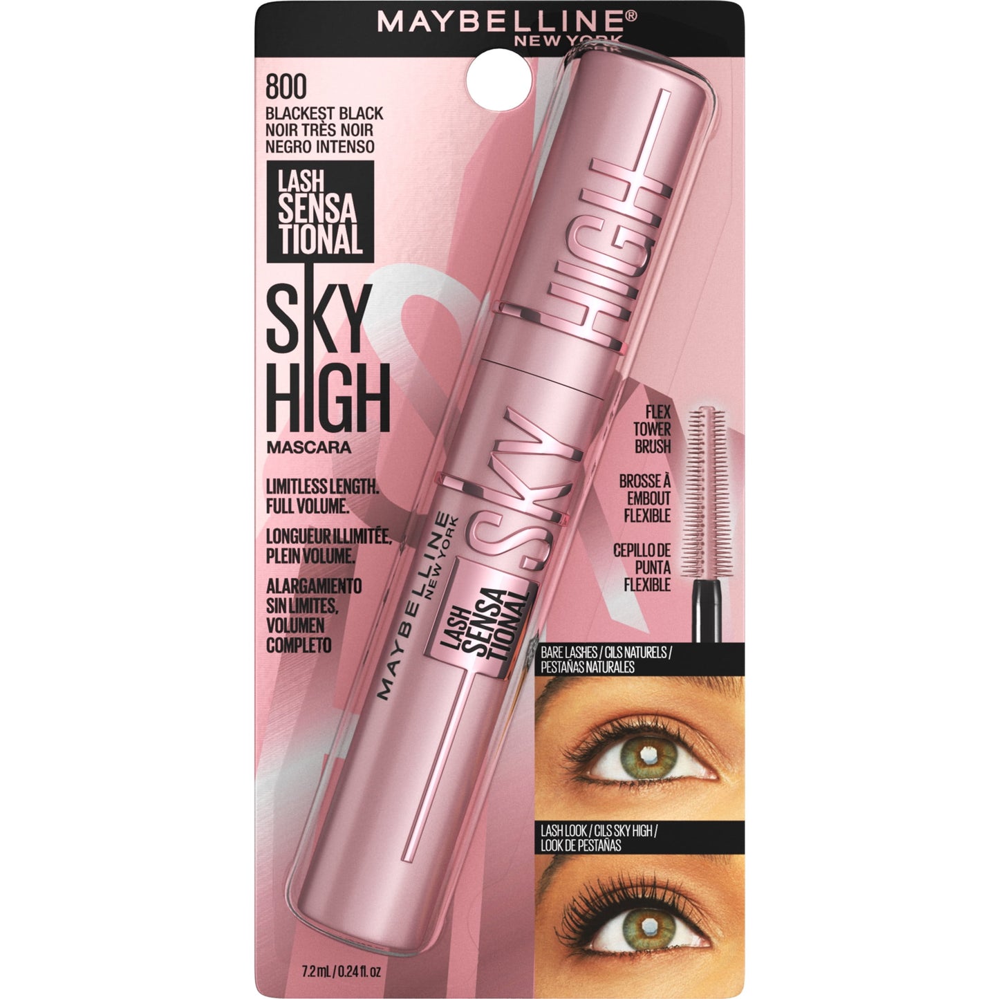 Maybelline Lash Sensational Sky High Washable Mascara, True Brown