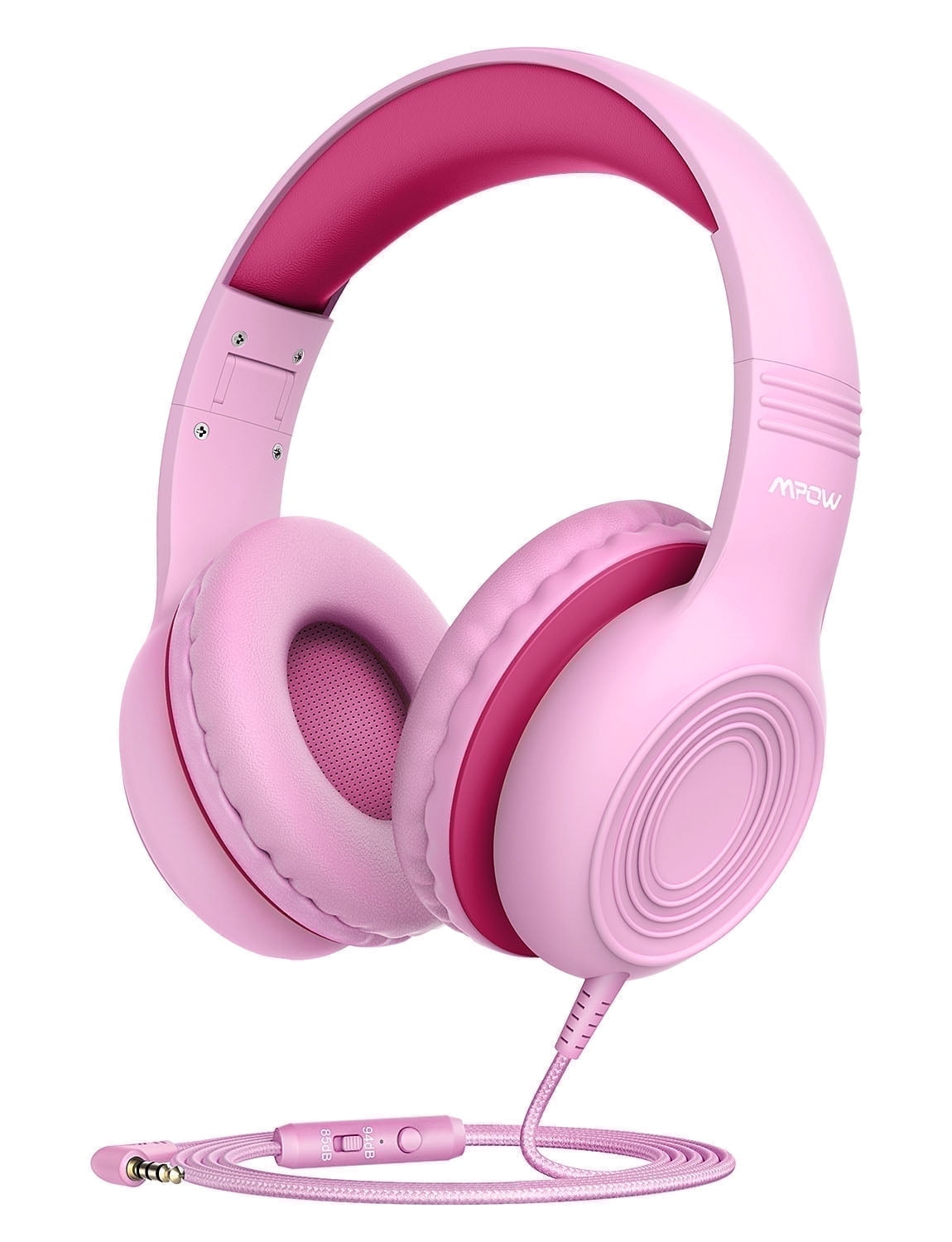 Mpow Kids Headphones with Microphone, Foldable 85/94dB Safe Volume Stereo Adjustable over Ear Headphones for Kids, Girls, Boys, Children, Share Function Wired Kids Headphones for School Tablet