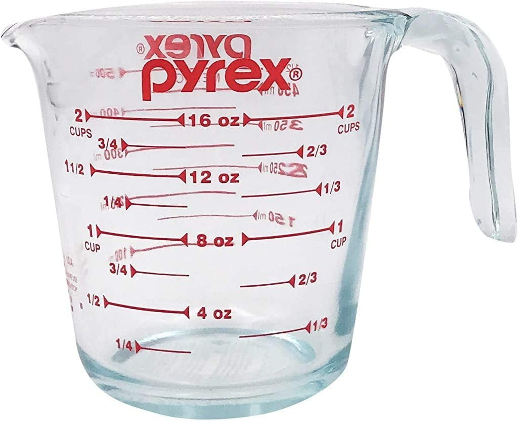 Pyrex Prepware 6001075 2-cup Measuring Cup, Red Graphics, Clear