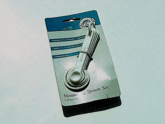 Quality Tools Measuring Spoons Melamine White 5 Piece Set Standard & Metric