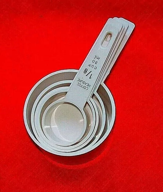 Quality Tools Stackable Melamine Measuring Cups W Coffee Scoop White 5Pcs