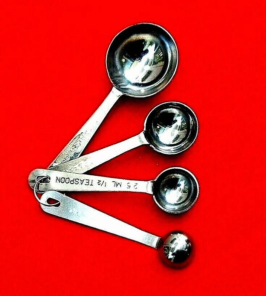 Set Of 4 Quality Tools Stainless Steel Measuring Spoons