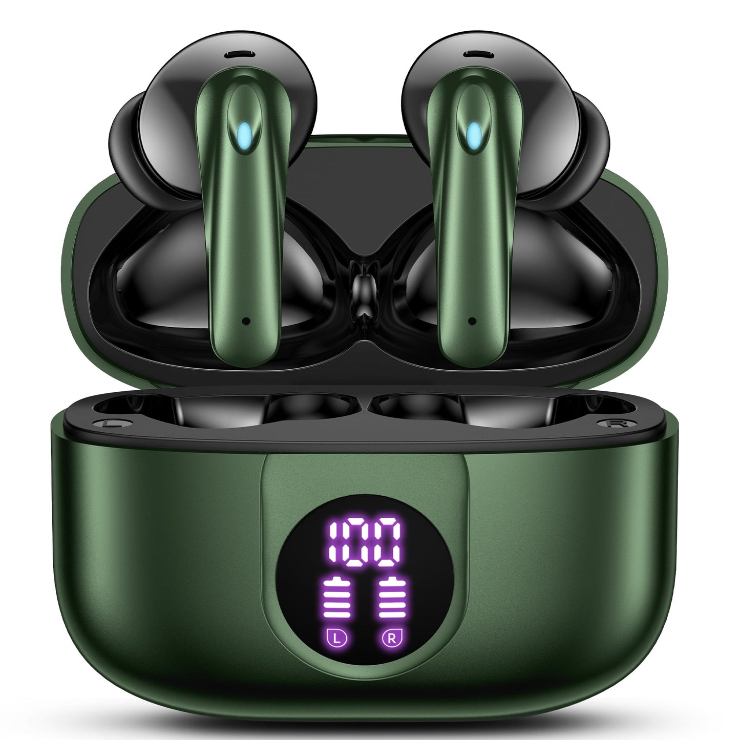 VEAT00L P91 Wireless Earbuds, Bluetooth Headphones V5.4 Stereo Ear buds with Noise Cancelling Mics, 60H Playback Mini Case with Dual LED Display, IP7 Waterproof in-Ear Earphones for Android iOS
