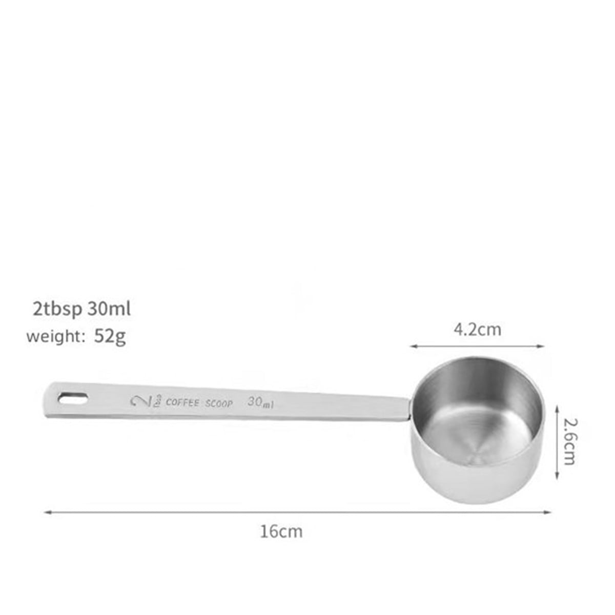 Measuring Coffee Scoop, Casewin Stainless Steel Ground Coffee Tablespoon Measure Spoon for 30ML Tea Spoon Measuring Spoon, 2PCS