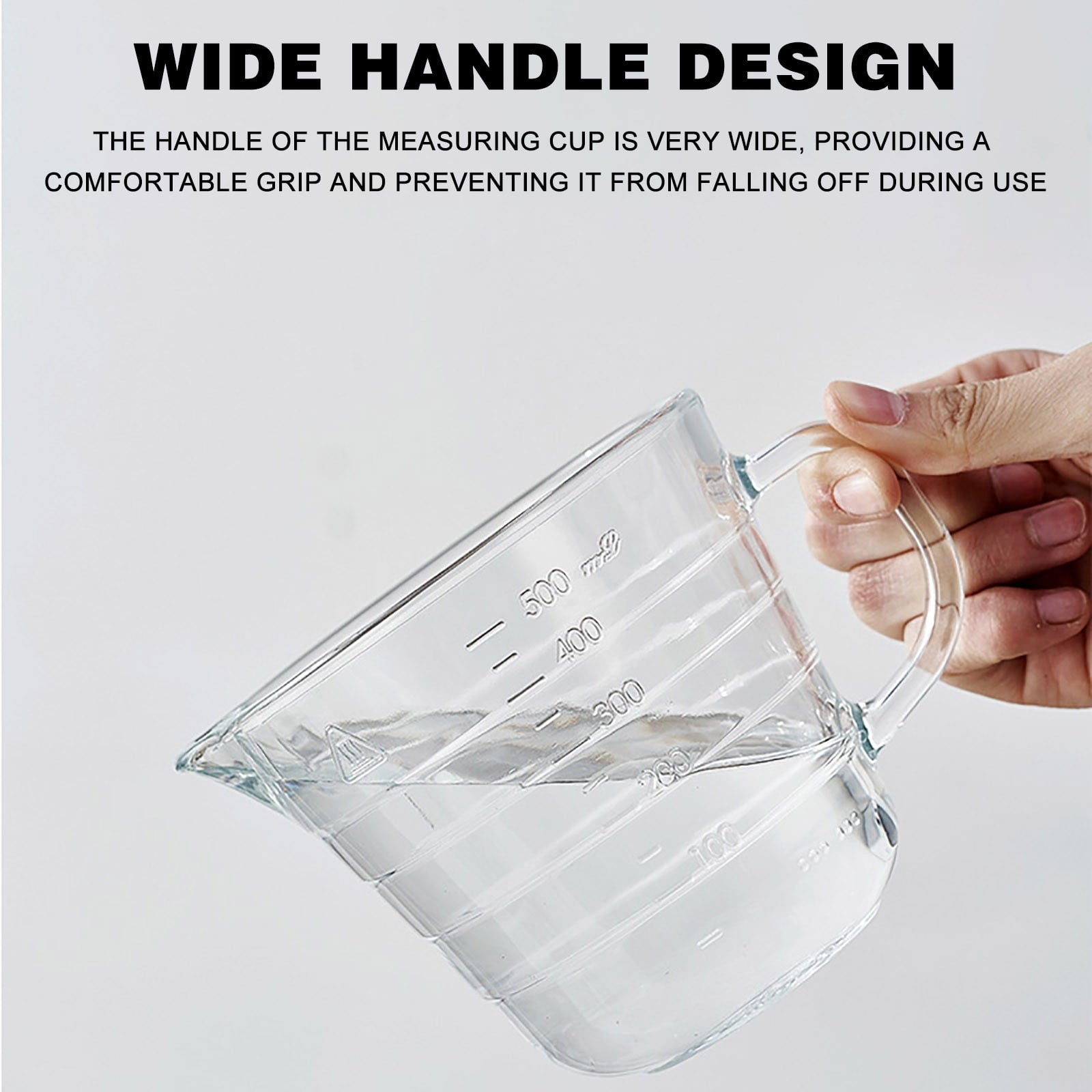 Modern Transparent Baking Measuring Cup Microwaveable Glass Cooking Cup with Handle Home Kitchen Baking Bowl