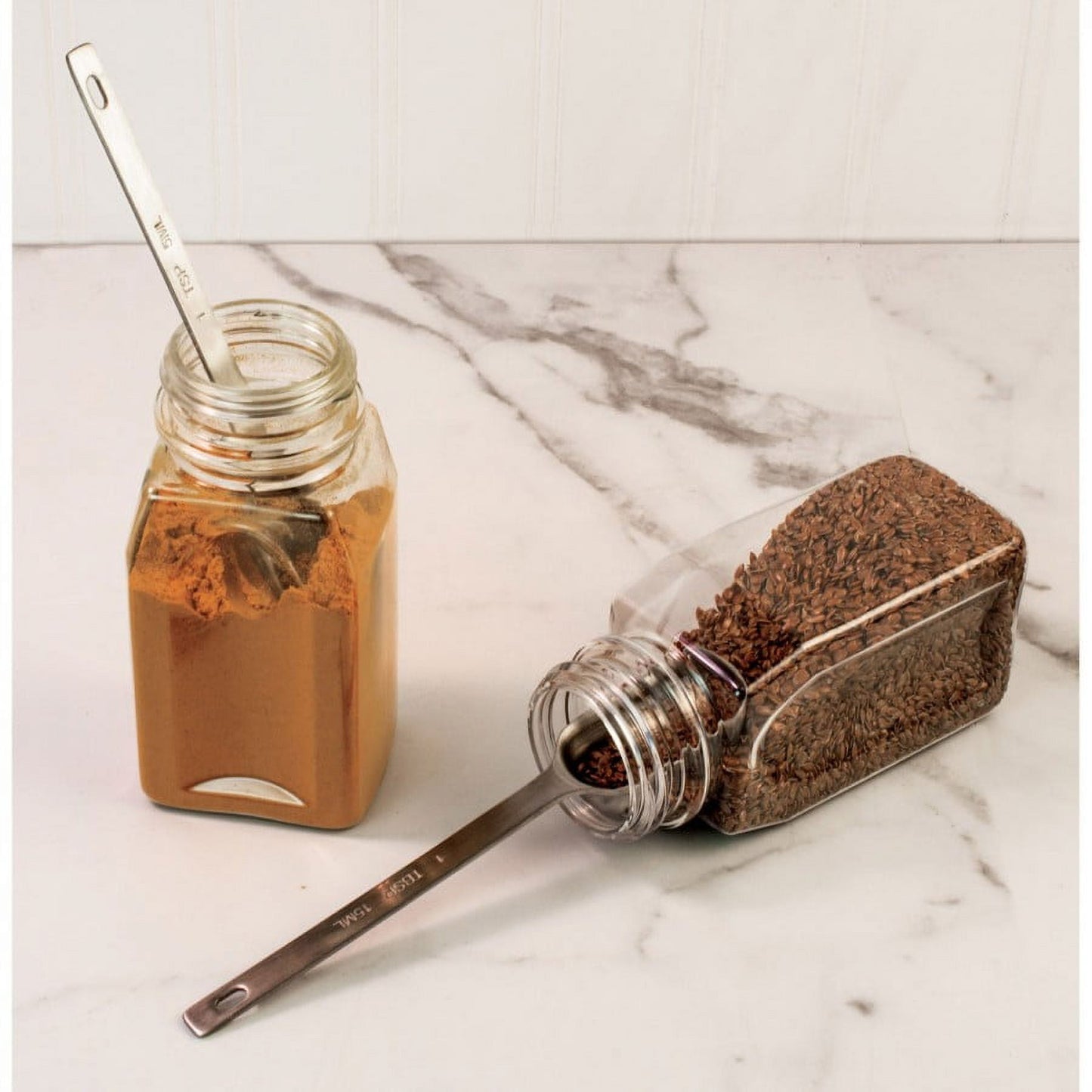 Mrs. Anderson's Baking Liquid Dry Spice Jar Sugar Seasoning Measuring Spoons, Heavyweight 18/8 Stainless steel, Set of 6