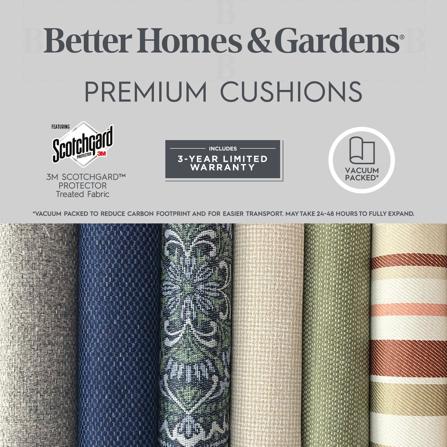 Better Homes & Gardens 19" x 18" Premium Navy Outdoor Seat Cushion