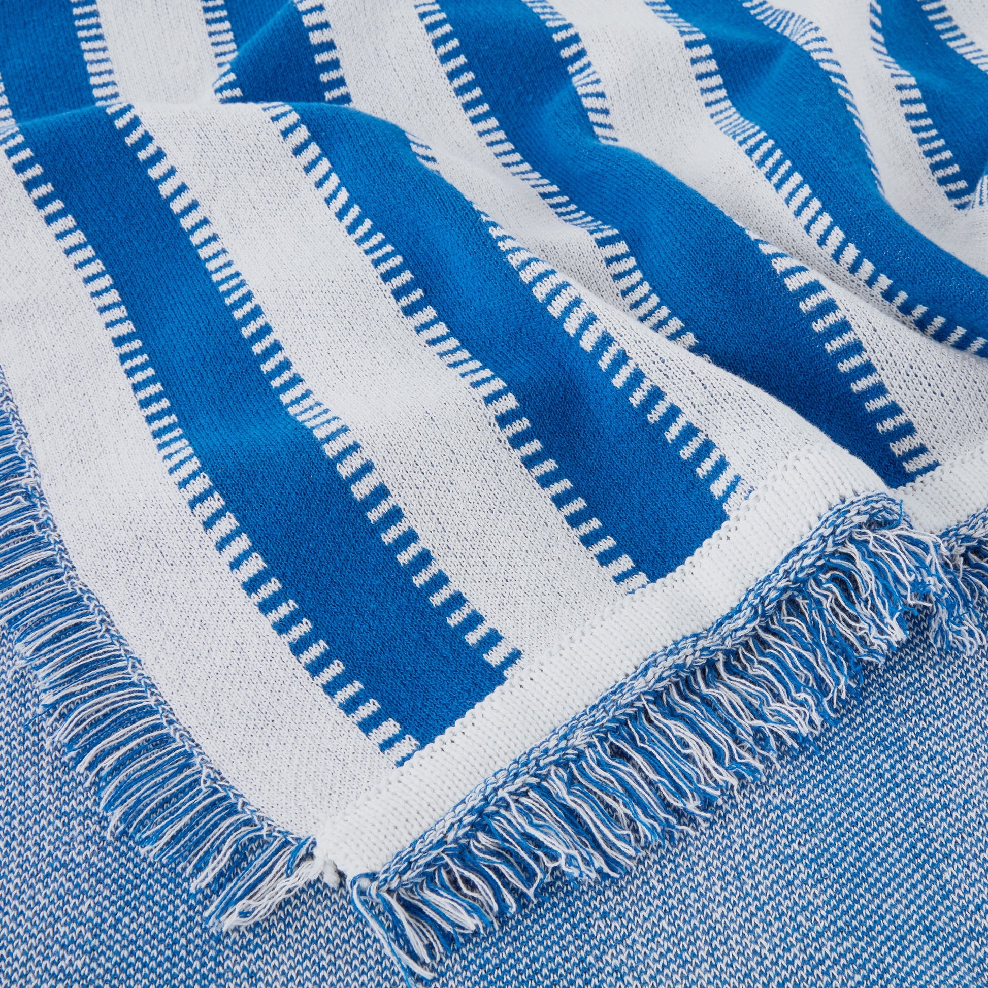 Mainstays by Becky G. & Alejandra Tapestry Knit Throw, Blue Stripe, 50" x 60"