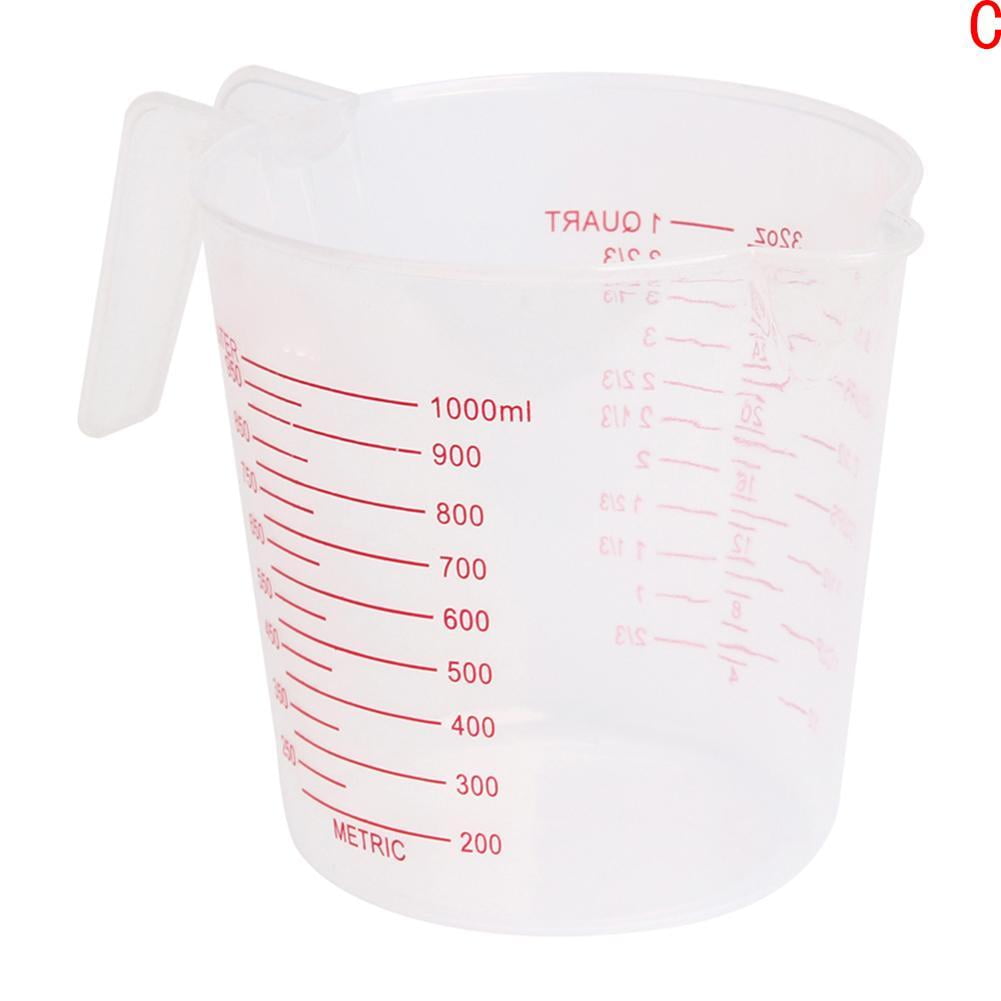 Creative Clear Plastic Liquid Measuring Scale Cup Jug pour F Beaker C6K4 Y6I1