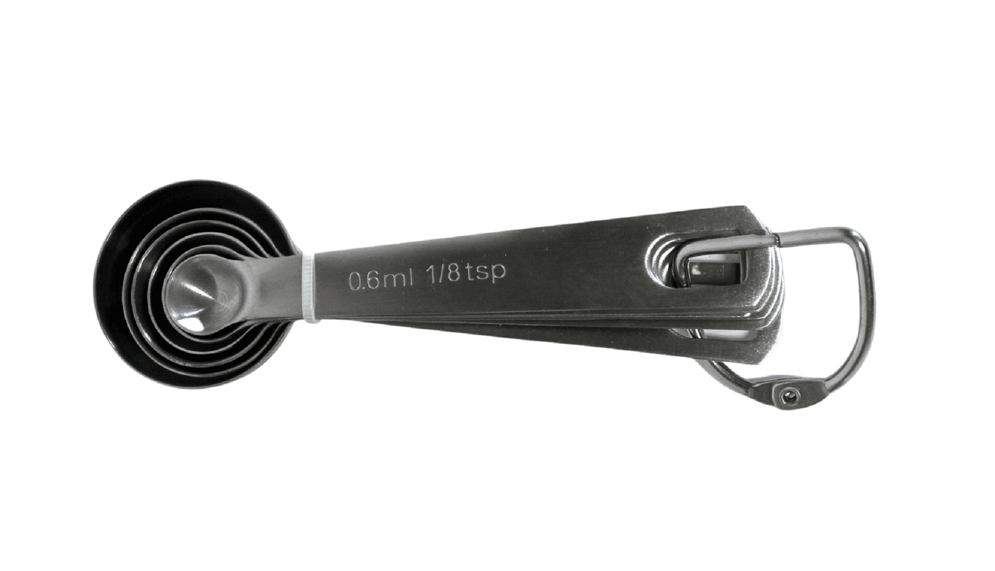 6-Piece Stainless Steel Measuring Spoons Set – 18/8 Rustproof Metal Spoons with Engraved Markings – Dishwasher Safe Nested Set for Baking, Cooking, Spices, Dry and Liquid Ingredients