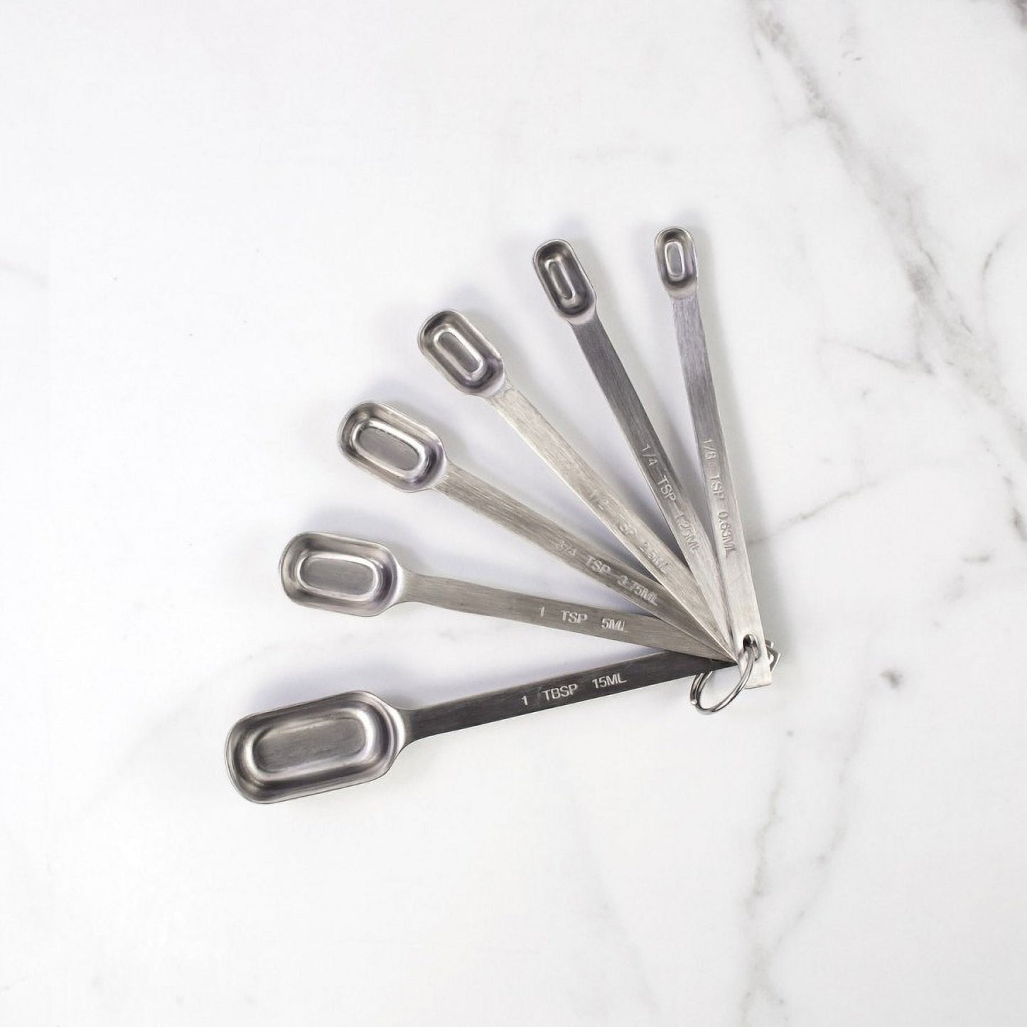 Mrs. Anderson's Baking Liquid Dry Spice Jar Sugar Seasoning Measuring Spoons, Heavyweight 18/8 Stainless steel, Set of 6