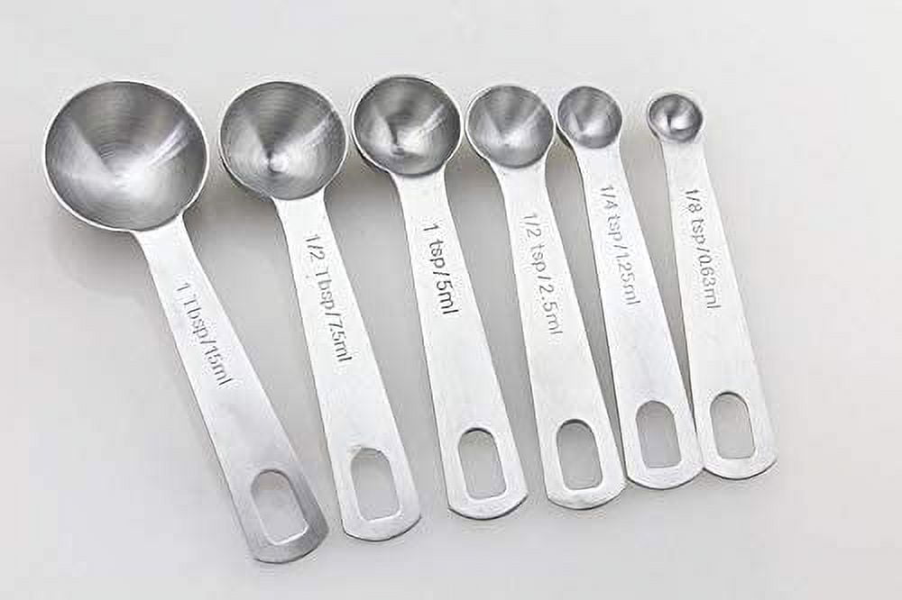 TECHTONGDA Stainless Steel Measuring Spoons Set 6 Pieces New