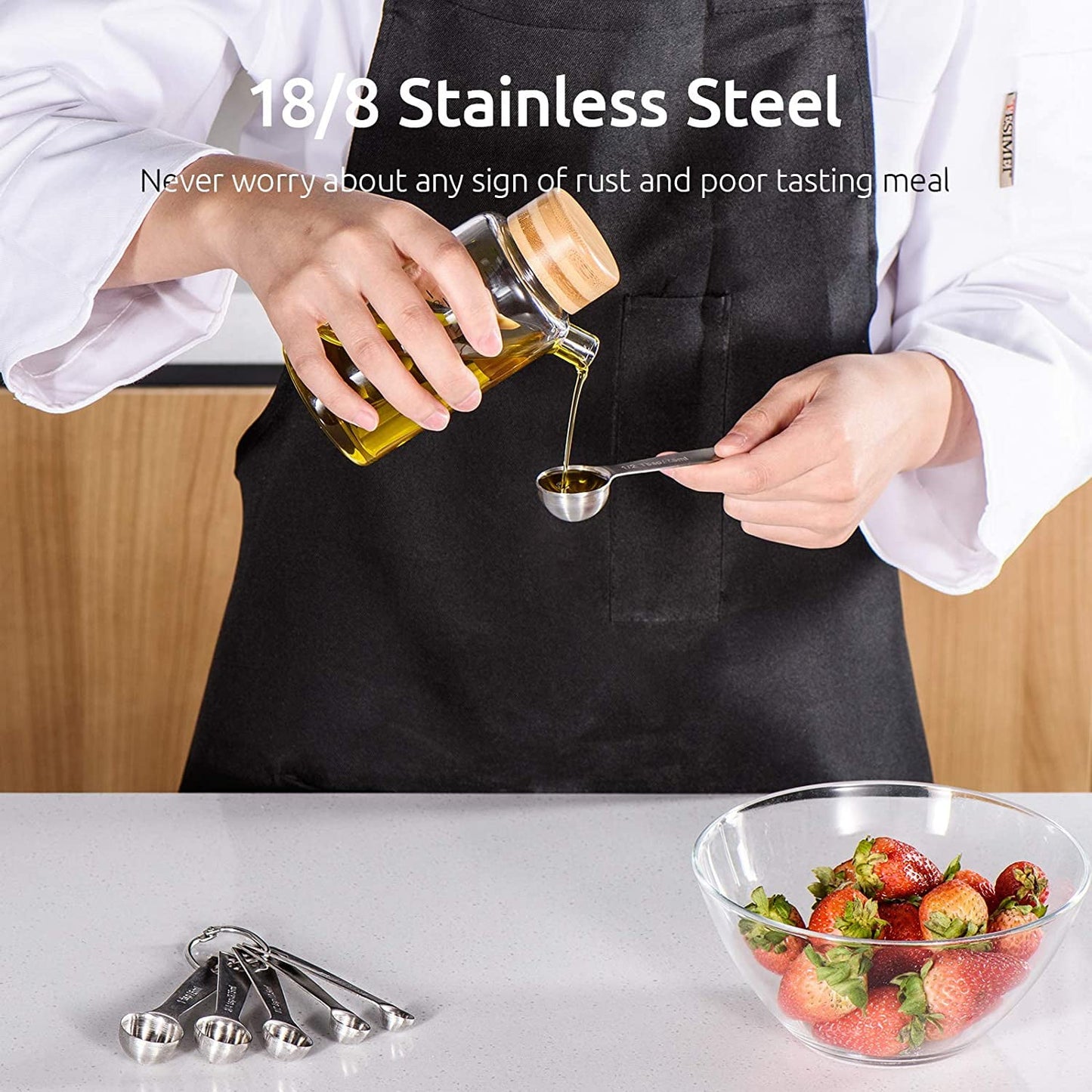 Measuring Spoons, Stainless Steel Measuring Spoons Set of 9, Kitchen Measuring Tools for Ingredients