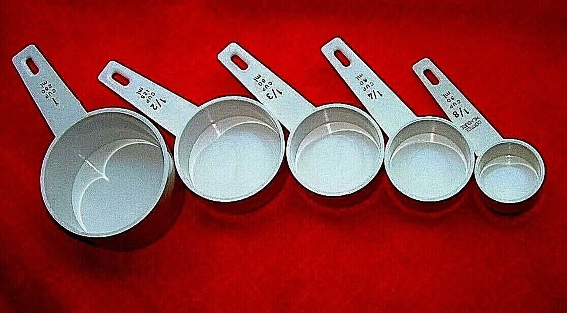 Quality Tools Stackable Melamine Measuring Cups W Coffee Scoop White 5Pcs