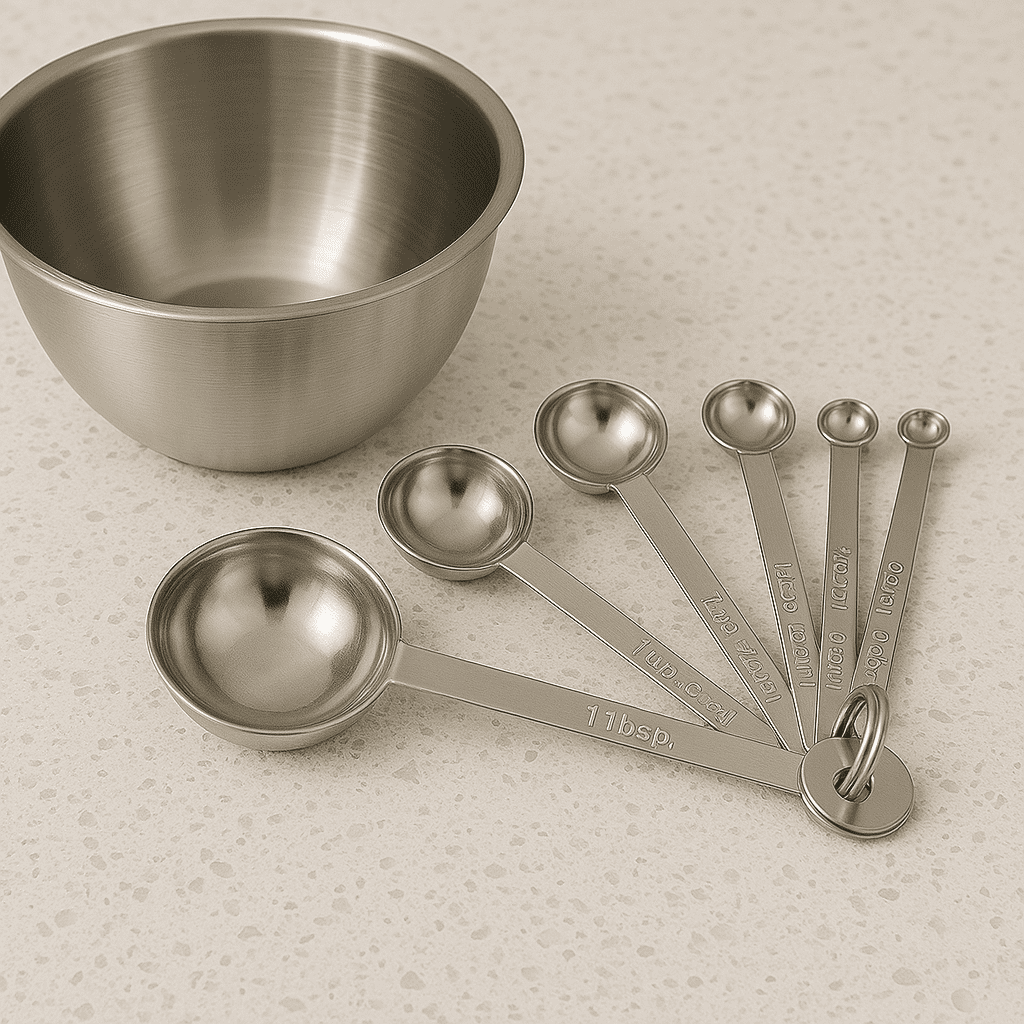 6-Piece Stainless Steel Measuring Spoons Set – 18/8 Rustproof Metal Spoons with Engraved Markings – Dishwasher Safe Nested Set for Baking, Cooking, Spices, Dry and Liquid Ingredients