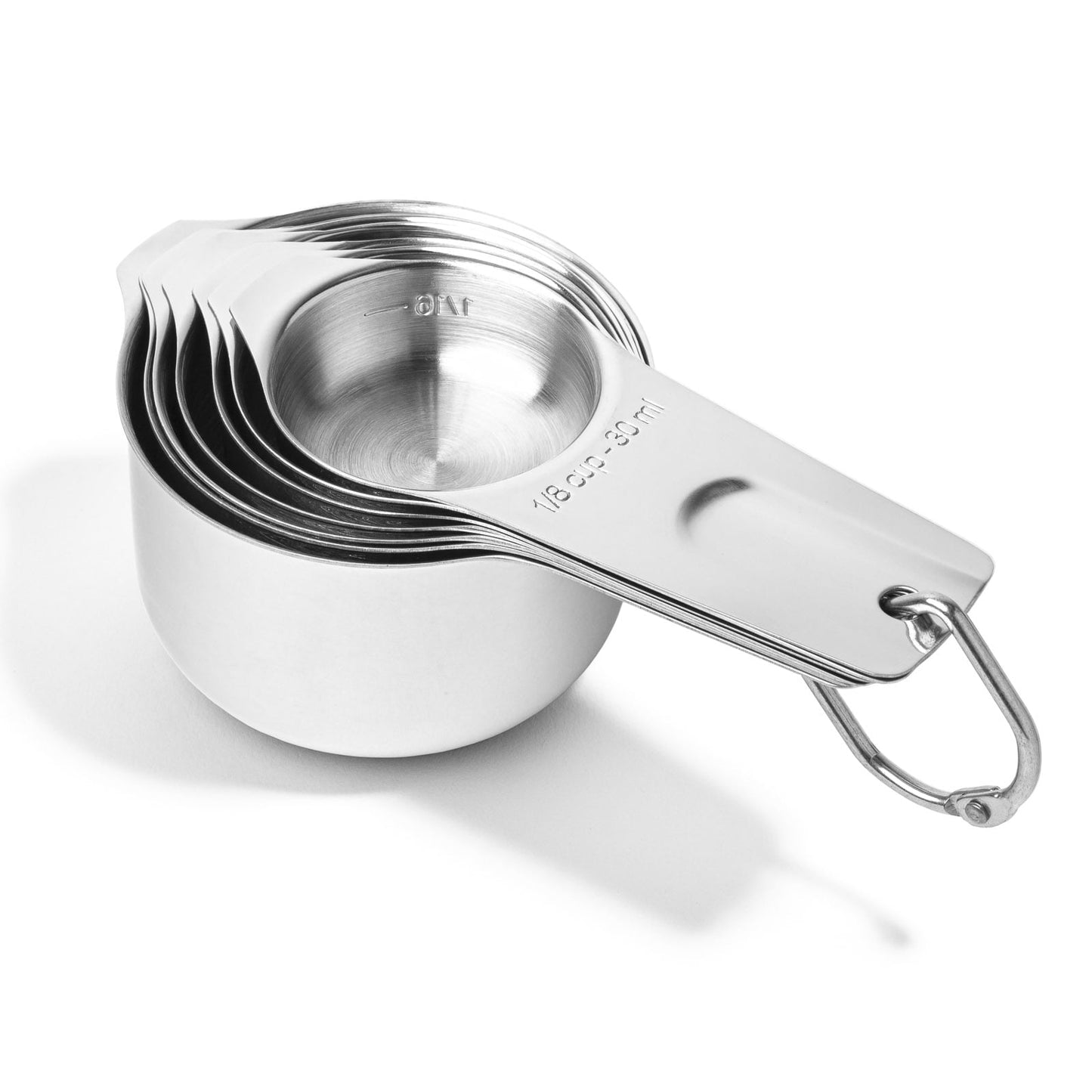 Last Confection 7-Piece Stainless Steel Measuring Cup Set, Includes 1/8 Cup Coffee Scoop