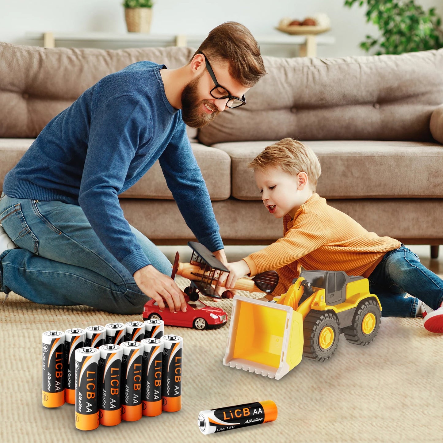 LiCB 1.5V Alkaline AA & AAA Batteries (24 Double A + 24 Triple A), 48-Count Value Pack