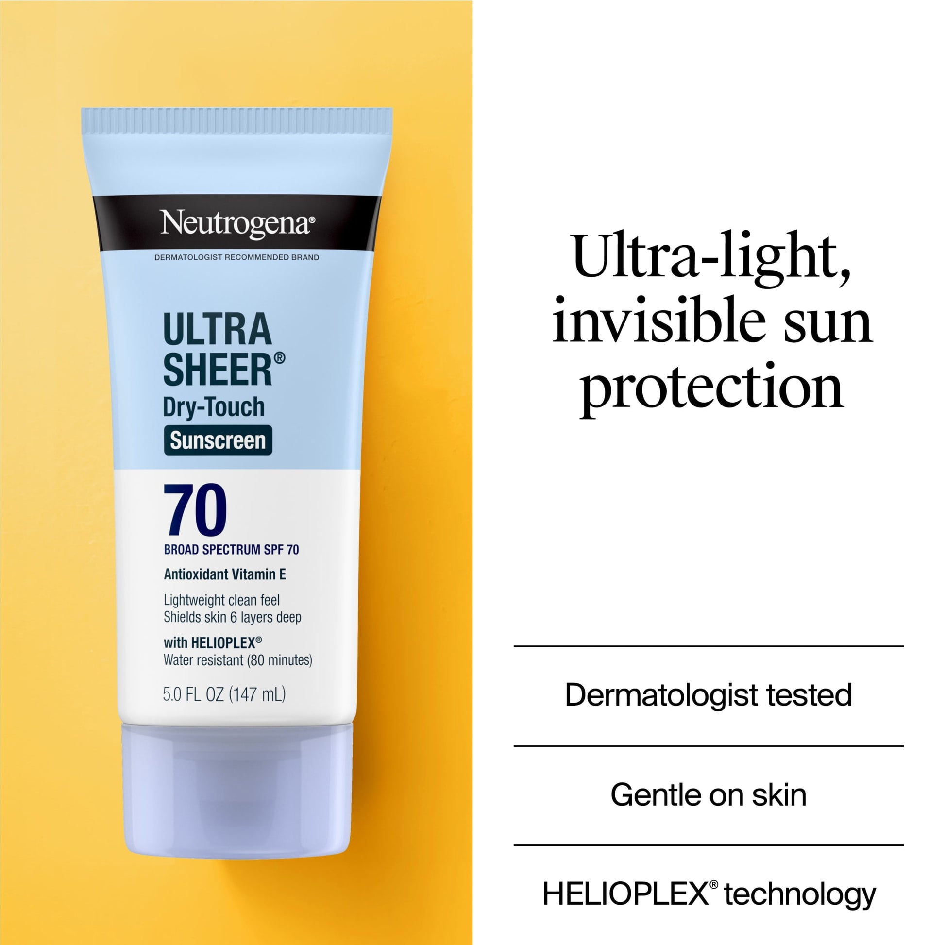 Neutrogena Ultra Sheer Dry-Touch SPF 70 Sunscreen Lotion, 5 fl. oz