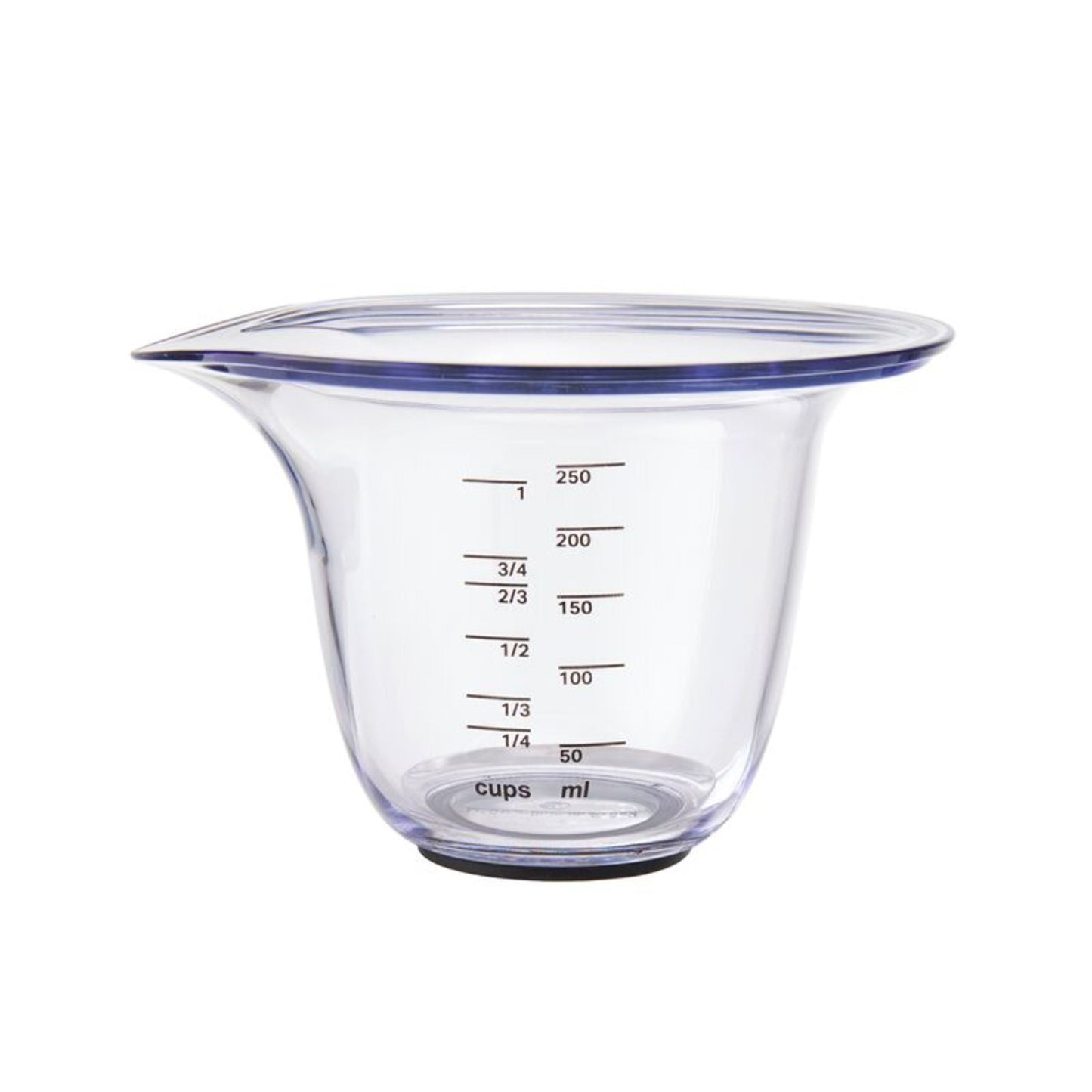 Kitchenaid Universal Clear Plastic Set of 3 Nesting Measuring Cups with Black Handle
