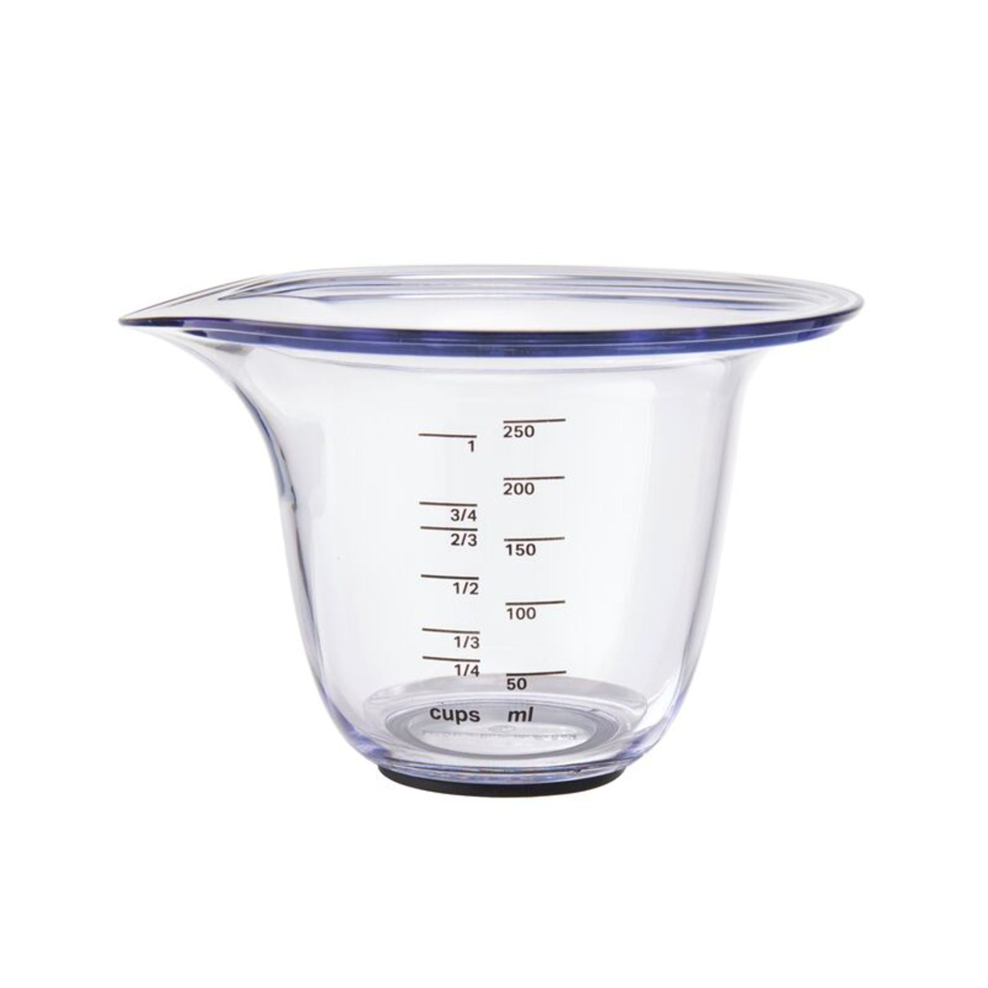 Kitchenaid Universal Clear Plastic Set of 3 Nesting Measuring Cups with Black Handle