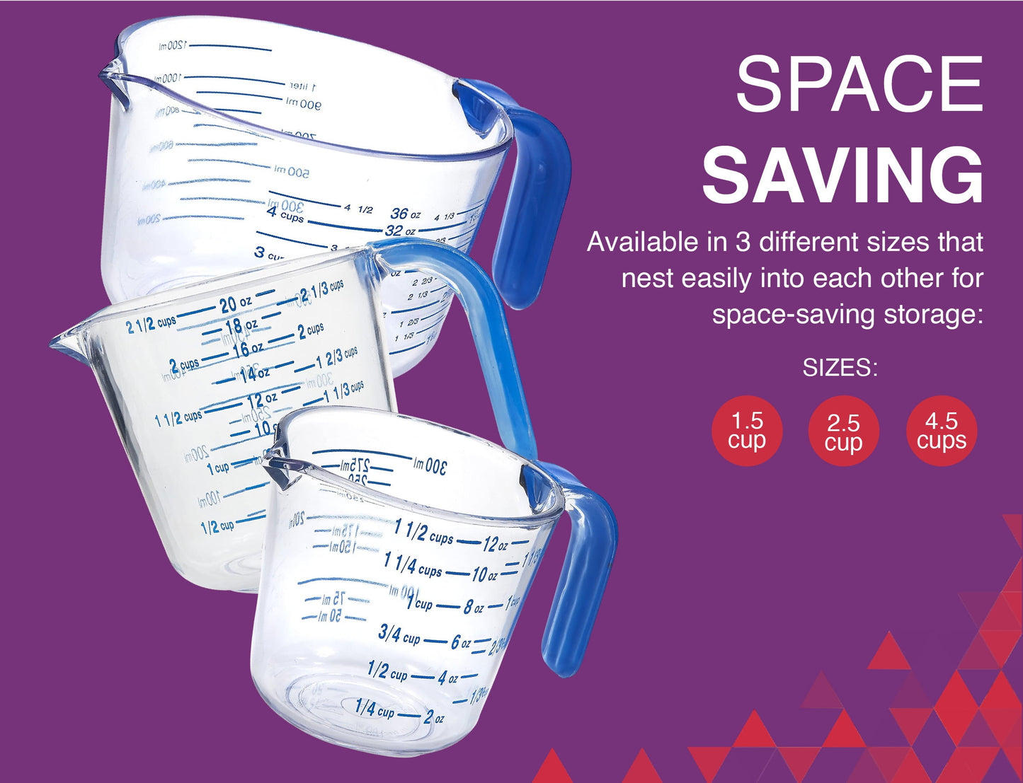 Arrow Plastic 00032 4-1/2 Cup Cool Grip Measuring Cup