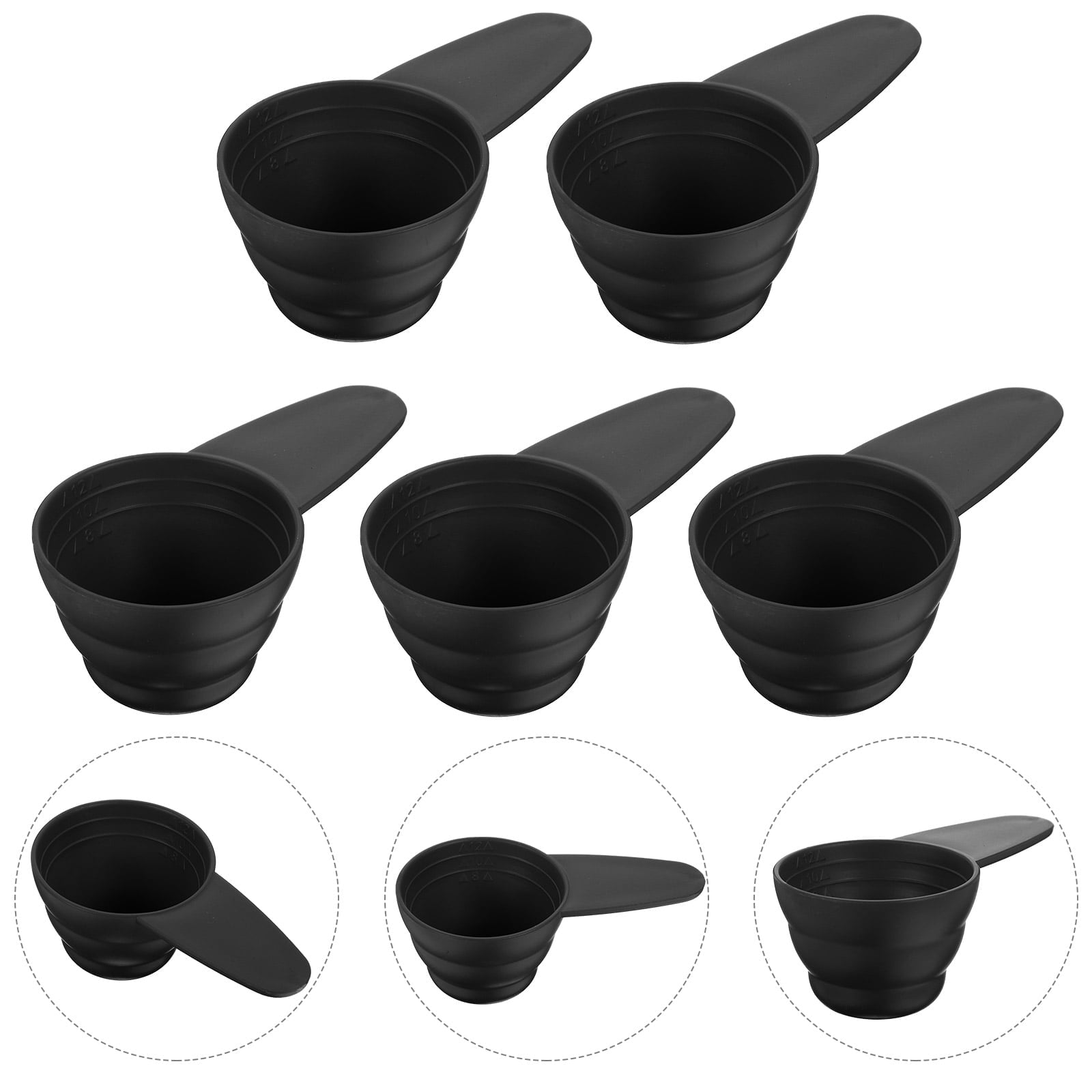 1/4 Cup Scoop 5Pcs Measure Spoon Scale Design Measure Spoon Measuring Spoon with Short Handle for Coffee Bar