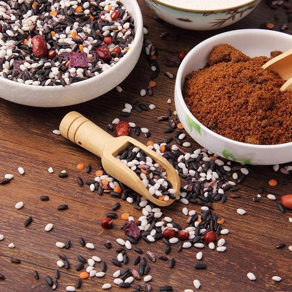 HUNM Mini Wooden Spoons,Mini Wooden Salt Scoop, Small Bath Salt Spoons, Tea Scoop, Salt Sugar Coffee Spoon Kitchen Cooking Tool Z9N5