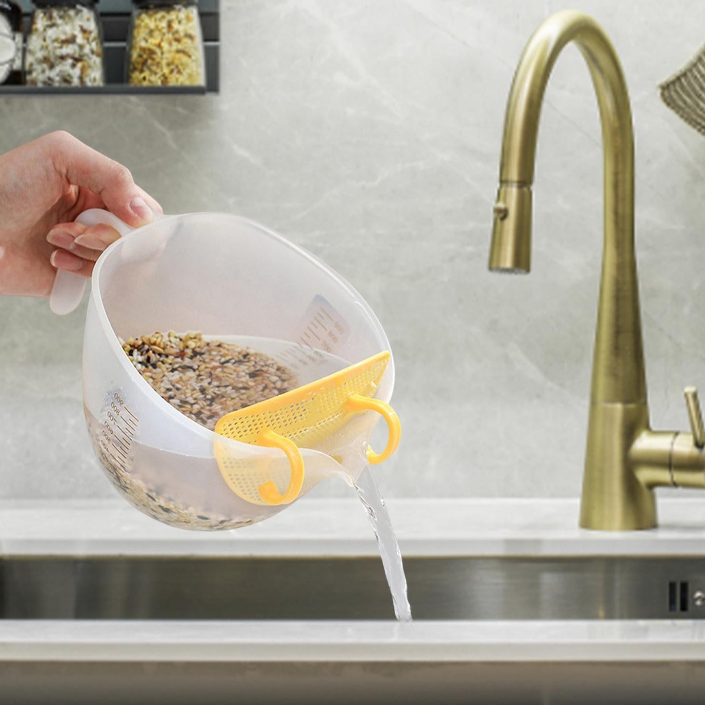 Measuring Cup Thicken Handle Large Capacity Double Sided Durable Sturdy Filter Measuring Cups for Home Living Tool Accessory