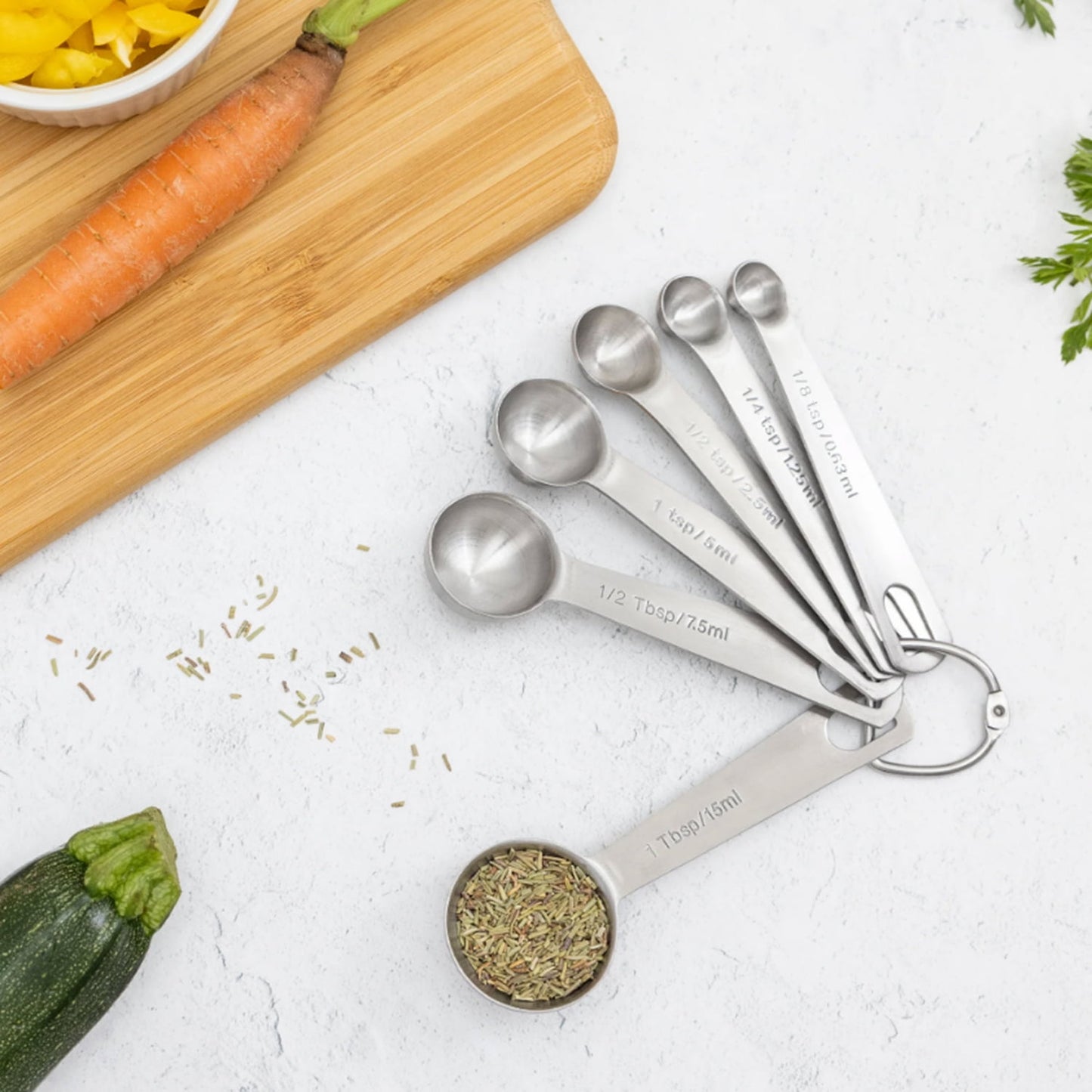 Better Houseware Stainless Steel Measuring Spoon 6 Piece Set, 83105
