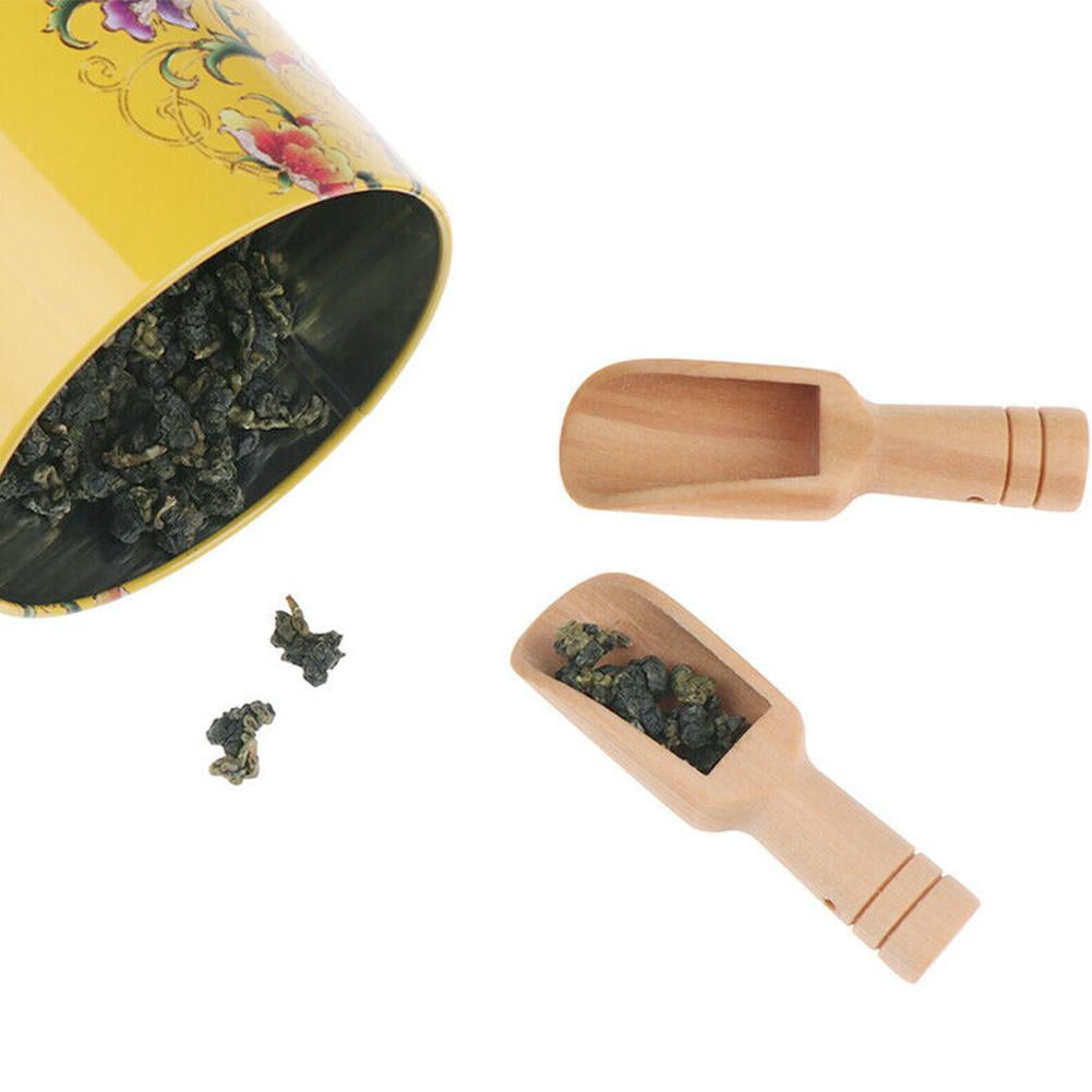 HUNM Mini Wooden Spoons,Mini Wooden Salt Scoop, Small Bath Salt Spoons, Tea Scoop, Salt Sugar Coffee Spoon Kitchen Cooking Tool Z9N5