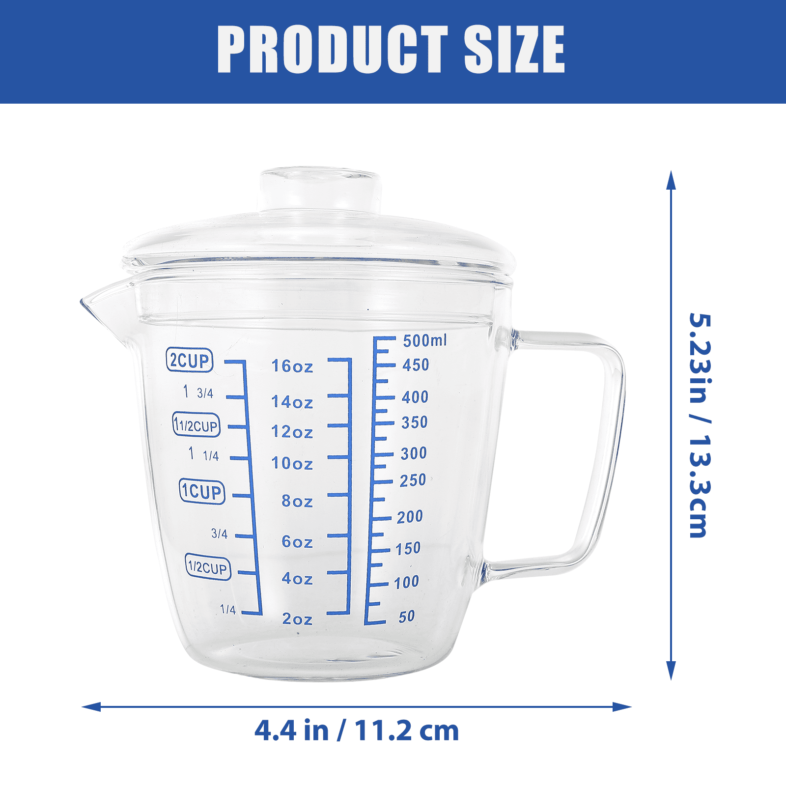 Measuring Cup Beaker Cups Liquid Graduated Mug Mixing Ceramic Jug Lid Scale Pitcher Water Container Marking Scales