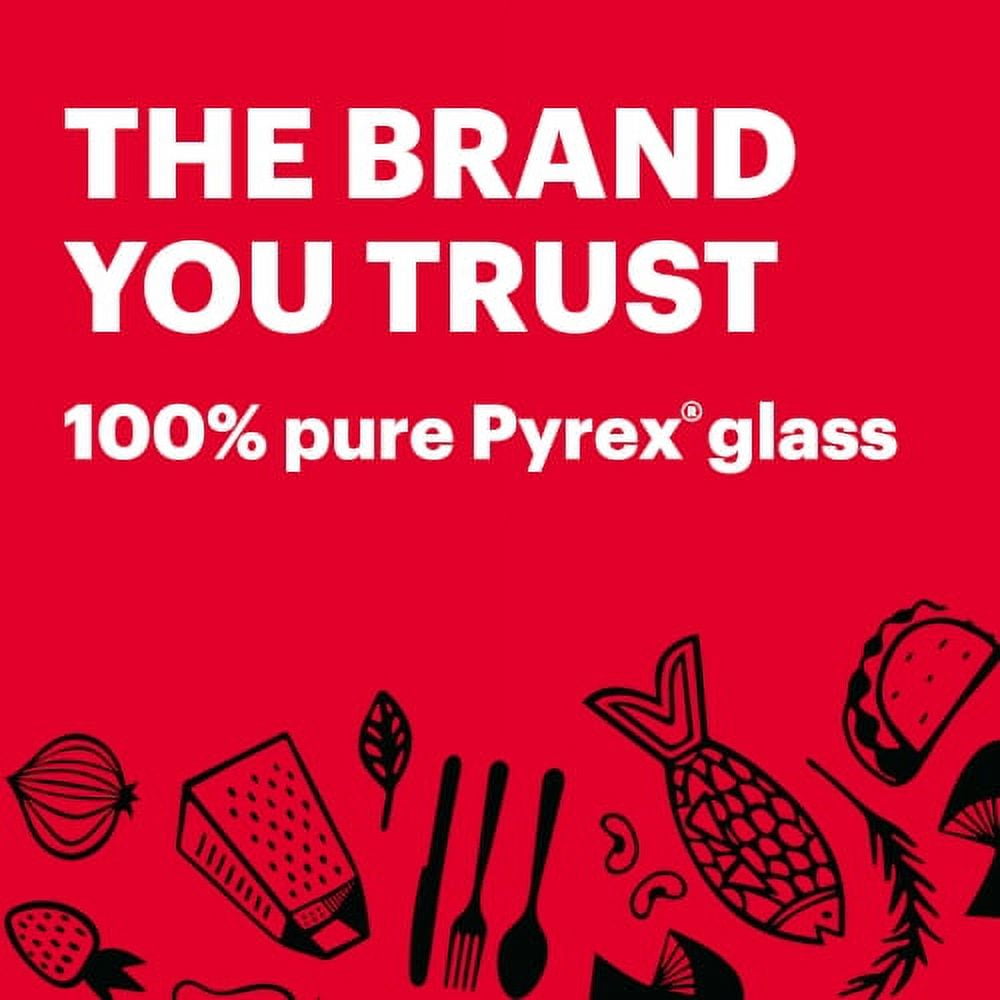 Pyrex Prepware 2 Cup Measuring Cup with Red Plastic Cover in Clear